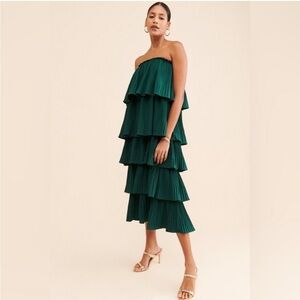 Anthropologie Mare Mare Pleated Tiered Maxi Dress